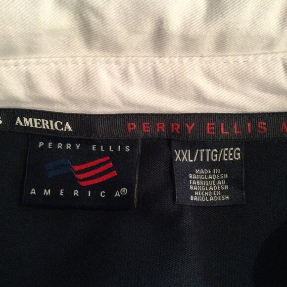 Perry Ellis America Rugby Color Block Retro Polo XXL - Picture 3 of 8